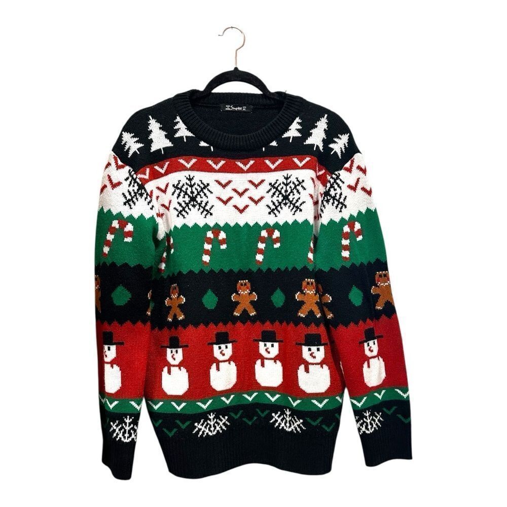 Simplee Christmas Sweater ugly Christmas sweater party Black, Green, Red unisex